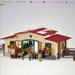 Schleich  Horse Stable with horses and accessories.